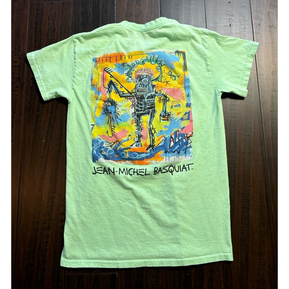 Jean-Michel Basquiat Shirt Adult S Art Crown Green Graphic T-Shirt *READ
